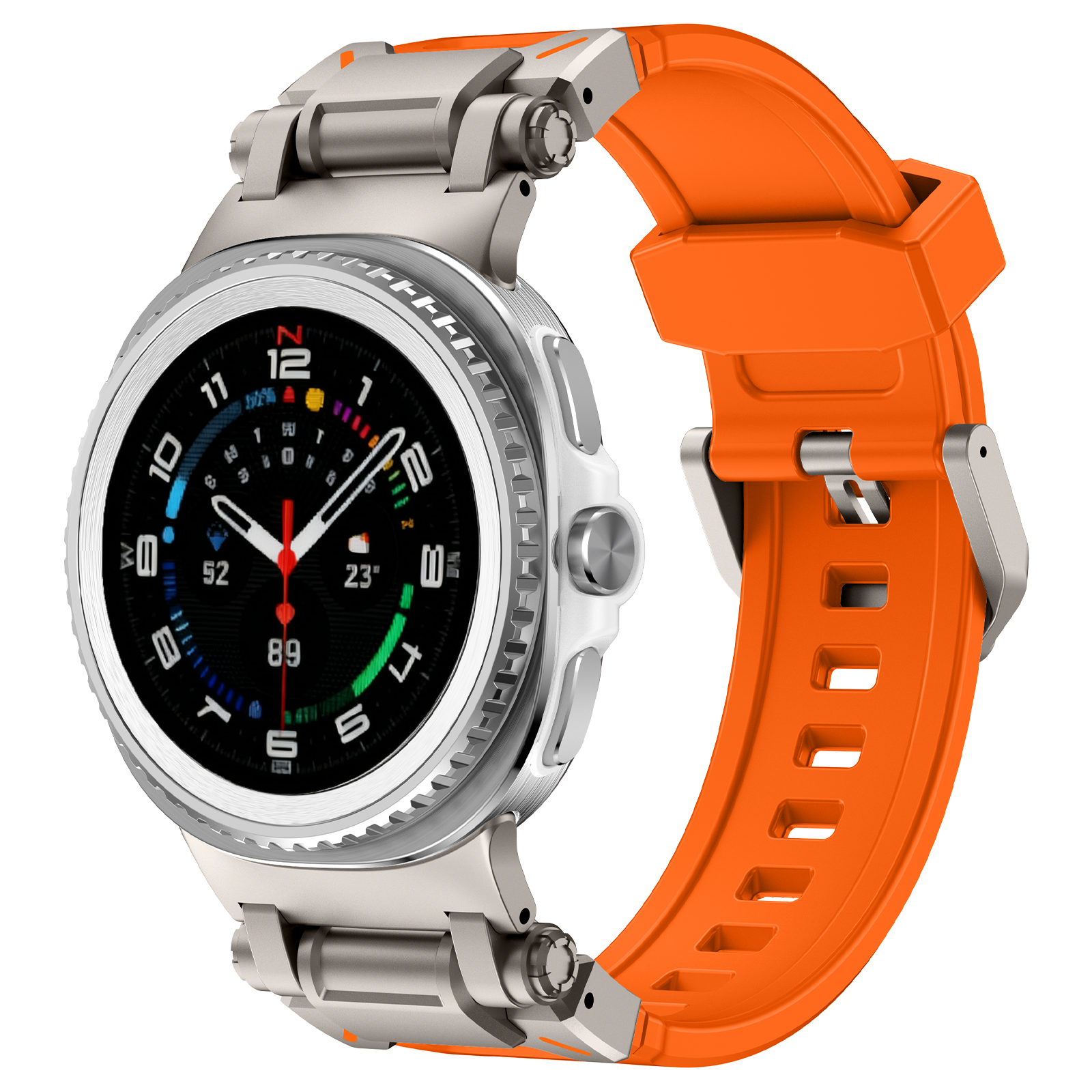 FALANDO 갤럭시워치8/워치8 클래식 호환 스테인리스 메탈 커넥터 티타늄 메카닉 실리콘 스트랩 밴드 시계줄 40/44/46mm 35,590원