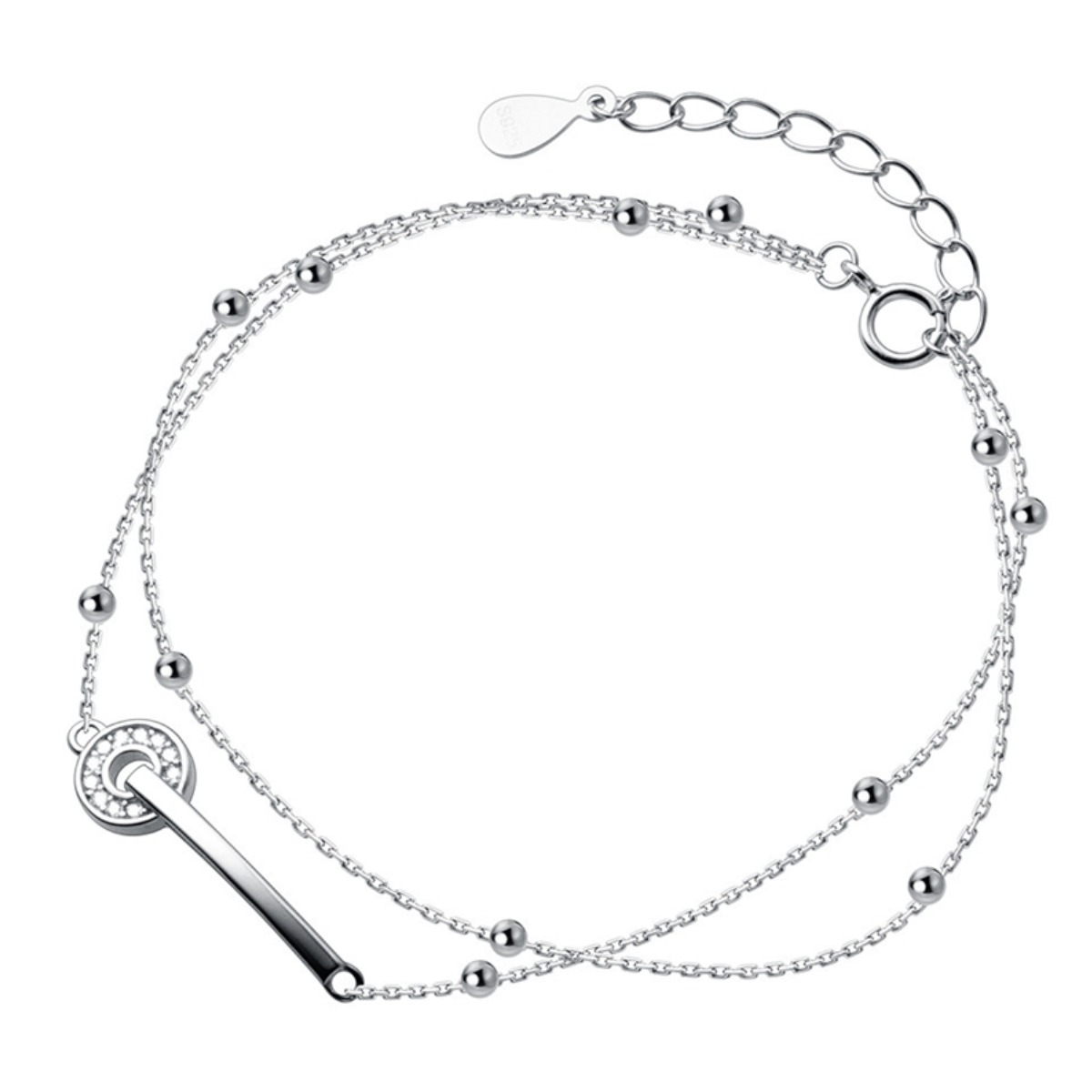 에르모사제이 W074 실버 925 페미닌 심플 슬림 두줄 레이어드 은 팔찌 22,900원