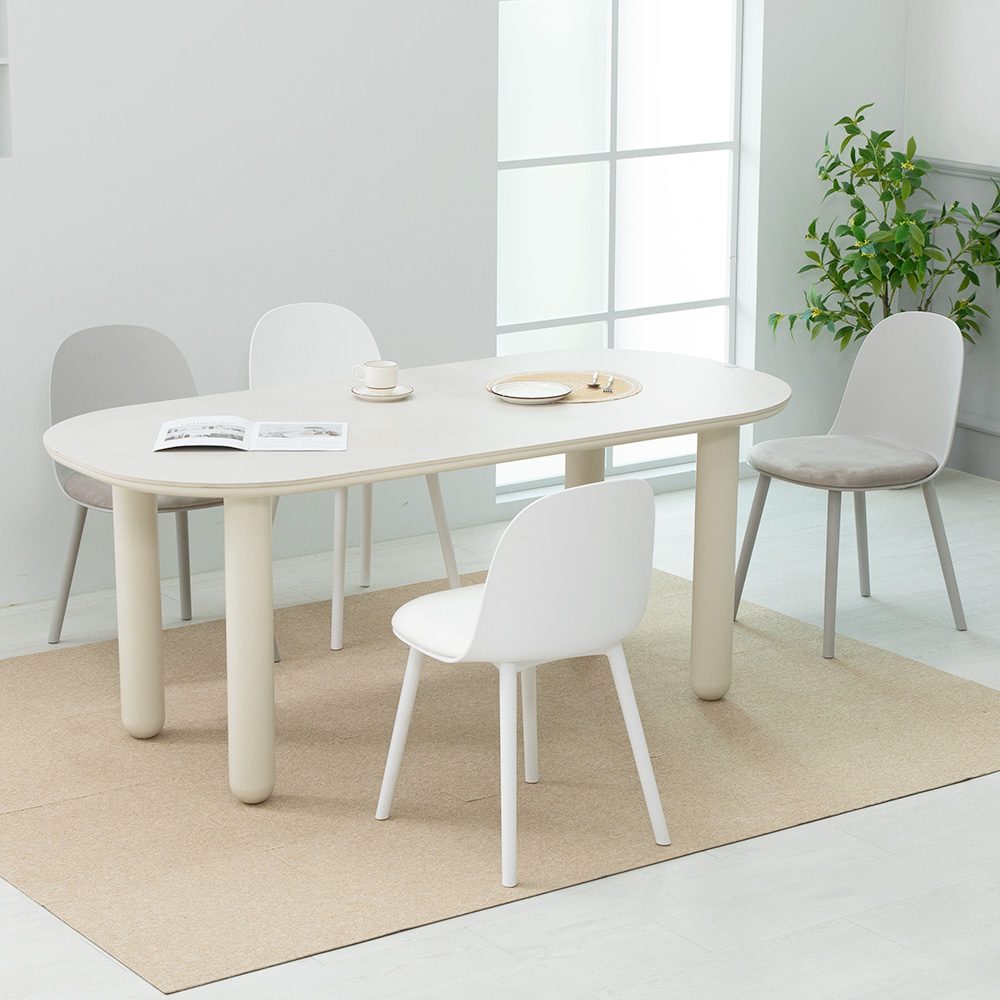 디아체 세라믹 1800X850 타원형 조이 4인 식탁 세트, 블루 538,600원