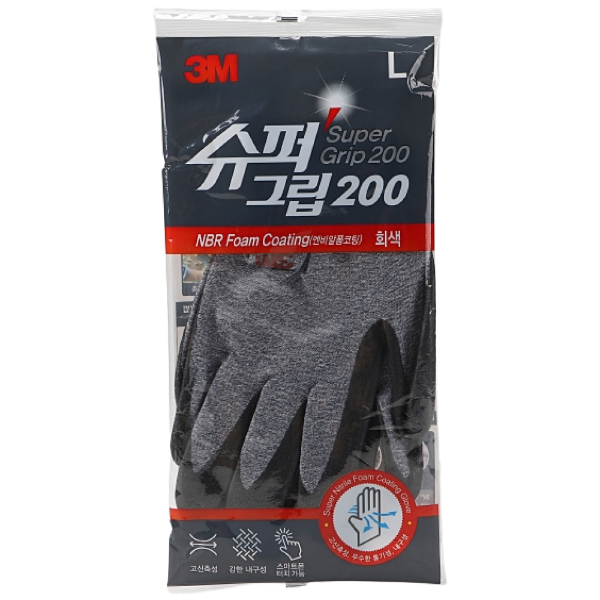 국산 3m 장갑 슈퍼그립 200 NBR, 슈퍼그립200L그레이, 10세트 26,500원