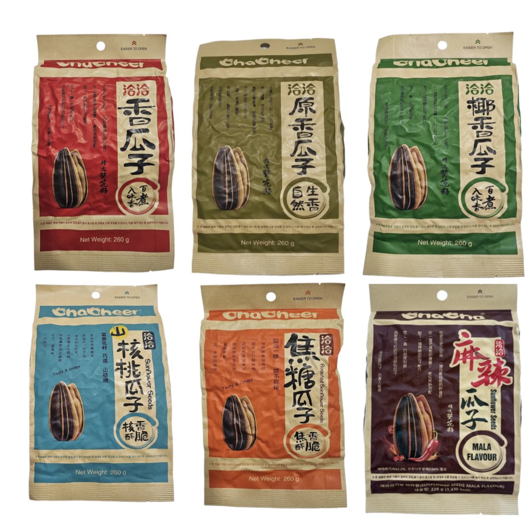 챠챠해바라기씨 6종세트 오향맛 오리지널맛 코코넛맛 피칸맛 캬라멜맛 마라맛 해바라기씨, 1세트, 1.3kg 23,850원