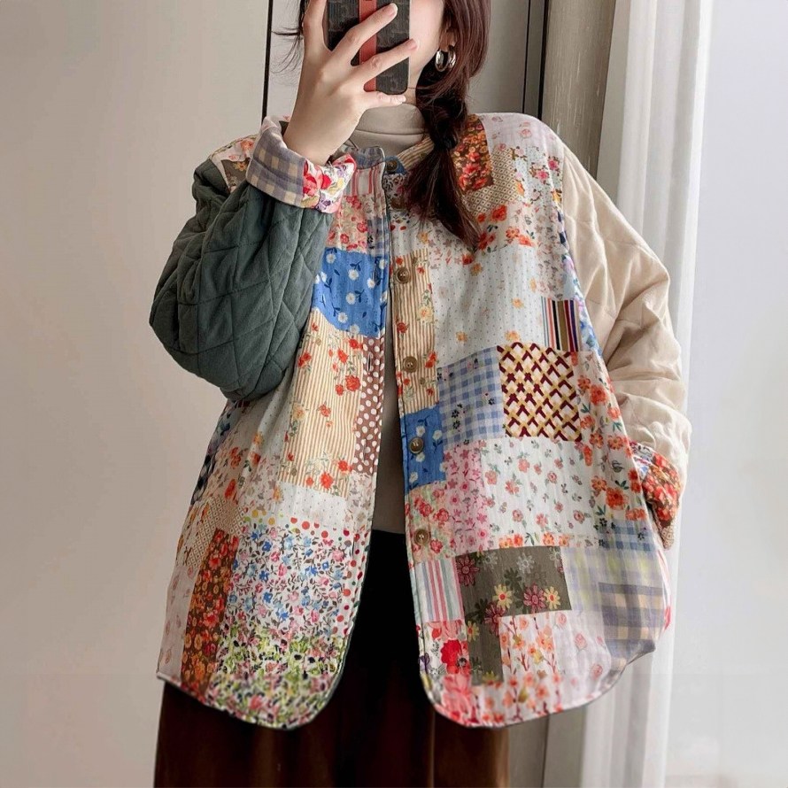 퀸앤조이 메이유 패치 리버시블 퀼팅 자켓 57,800원