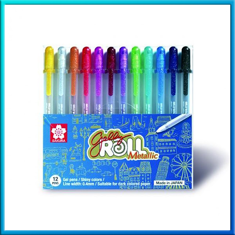 사쿠라 겔리롤 메탈릭 12색 세트 반짝이 젤리펜, 단일색상, 1세트 10,400원