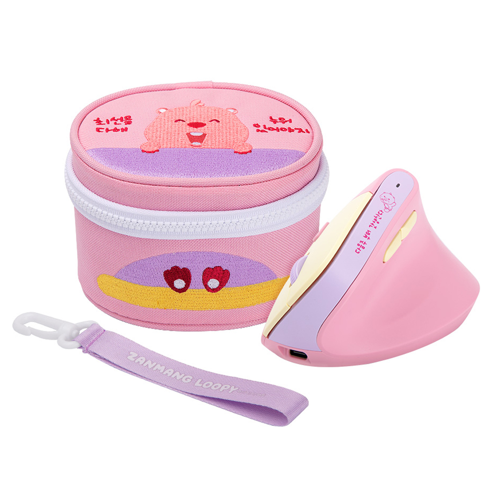 로이체 잔망루피 인체공학 저소음 버티컬 충전식 무선 마우스+파우치 세트 54,900원