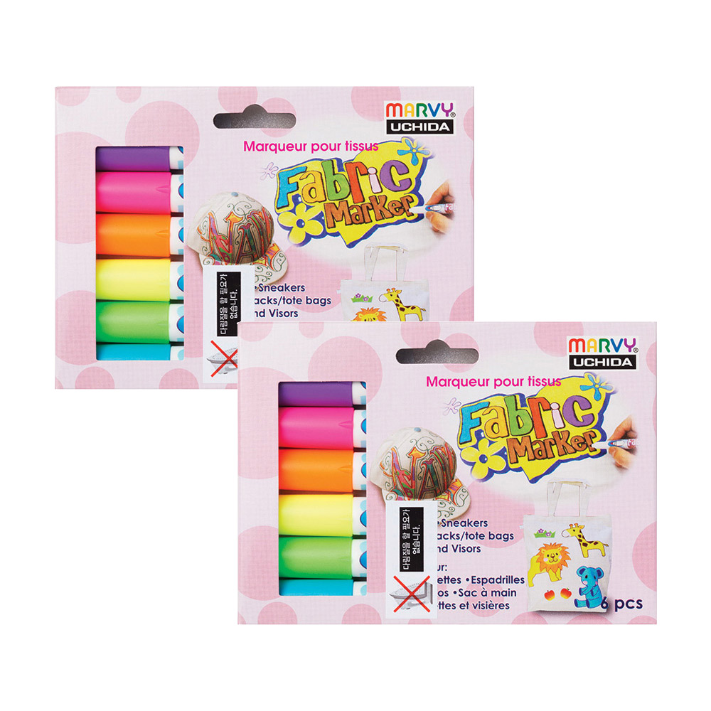 우찌다 패브릭마카 형광 560-6C 세트, 2개, 6색 9,100원