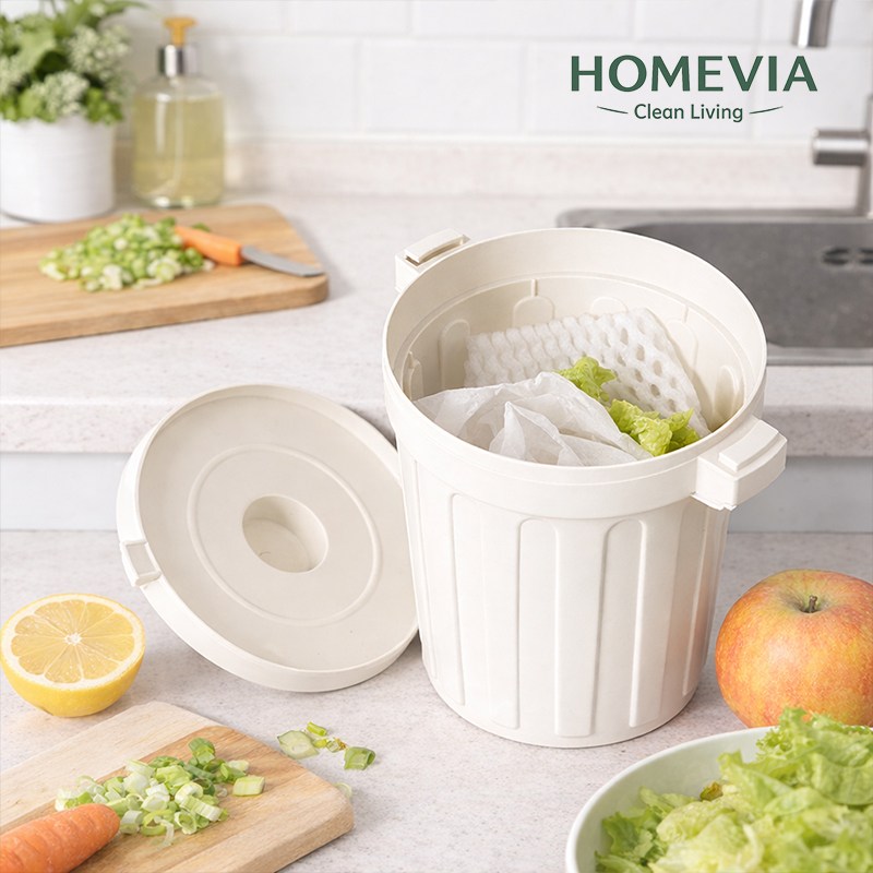 홈비아 자취방 강력밀폐 미니 음식물 쓰레기통 8,900원