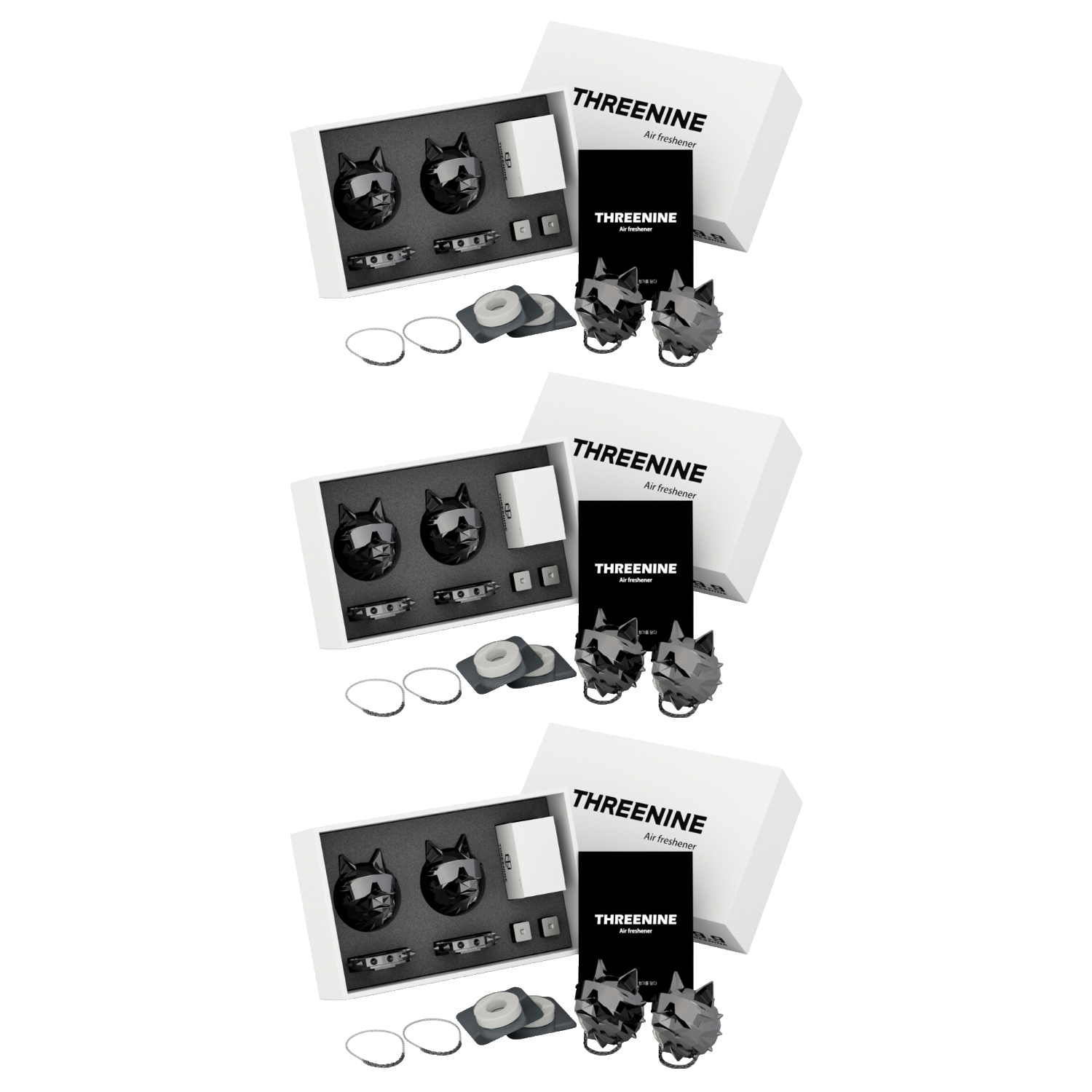 쓰리나인 불독 프리미엄 힙한늑대 차량용 방향제 크롬 2p + 향 2p 세트, 3세트, 블랙체리 145,500원