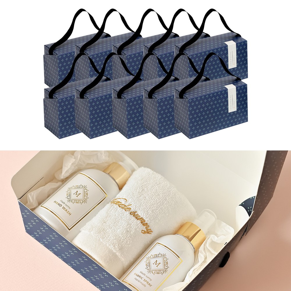메이드써니 핸드워시+섬유향수+핸드타올 수건 세트 답례품 선물 돌 돌잔치 웨딩 결혼식 고희연 칠순 팔순 환갑 조문 조의 장례, 화이트(핸드타올), 10개 138,000원