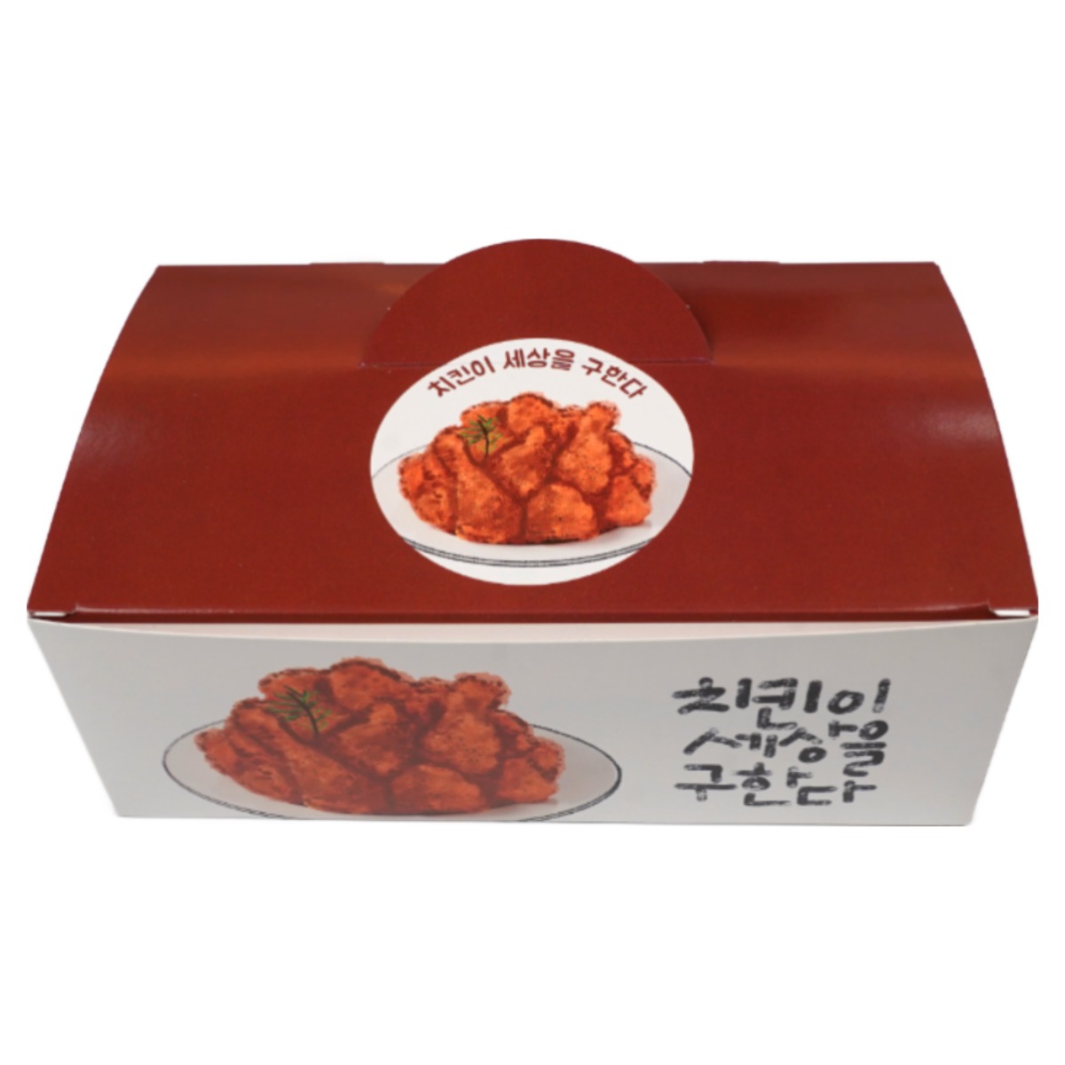 알뜰형 화이트지 크라프트 치킨박스 200매 상자 닭강정 포장용기 배달, 1개 22,000원