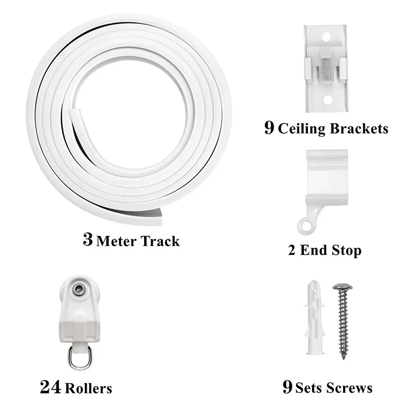 전동커튼 2/3/5/6M 구부릴 수있는 커튼 트랙 침실 발코니 유연한 자동 룸 디바이더 홈 창 장식 액세스 16,300원