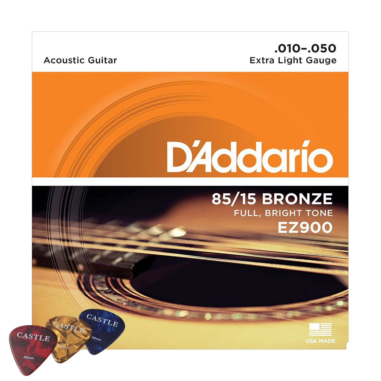 다다리오 어쿠스틱 기타 줄 + 캐슬피크 3p 7,200원