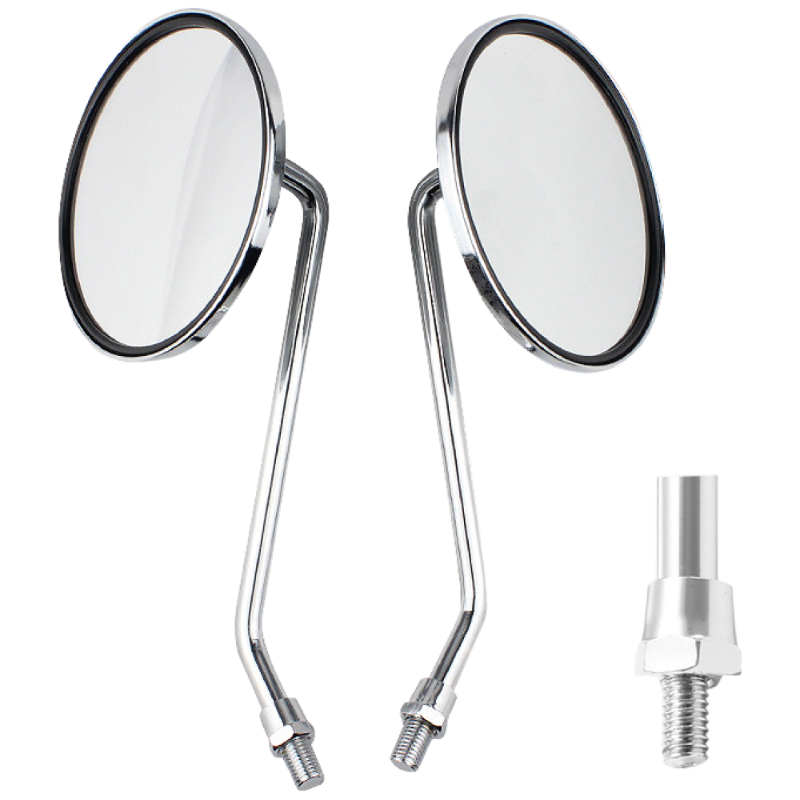 MOXI HK14 오토바이 백미러 8mm 10mm 원형 크롬 사이드미러 거울, 1세트 12,900원