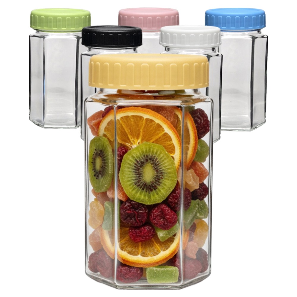 헥사 에코링 플라스틱 뚜껑 과일청 꿀병 밀폐 유리병 6종 세트 SH320 16,790원