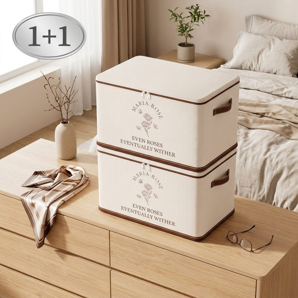 차이첸 튼튼한 리빙박스 수납박스 패브릭 이불정리함 옷보관함 다용도수납함, 2개, 베이지 49,800원