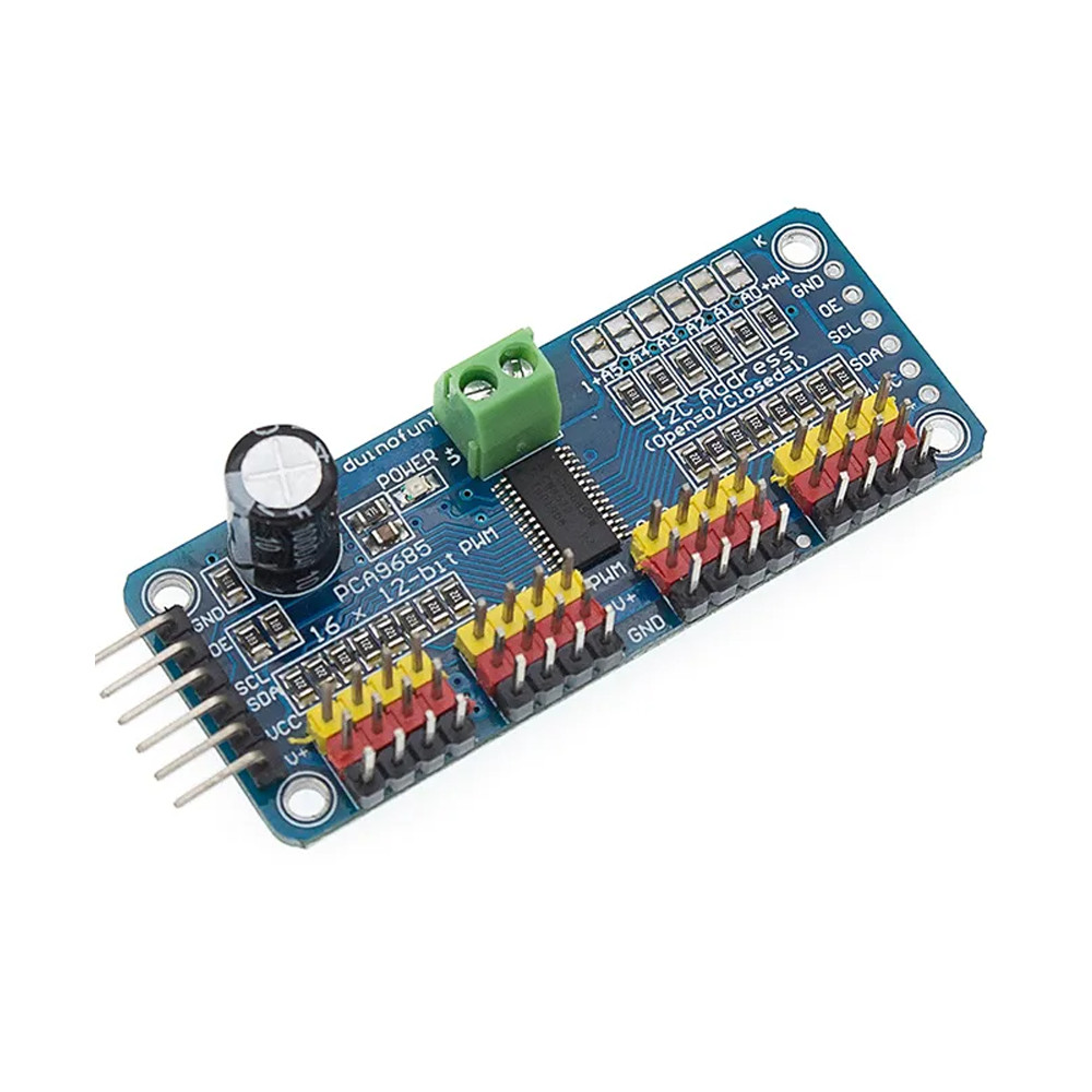 PCA9685 16 채널 12 비트 PWM 서보 모터 드라이버 I2C 모듈, 1개, 현재가 13,770원