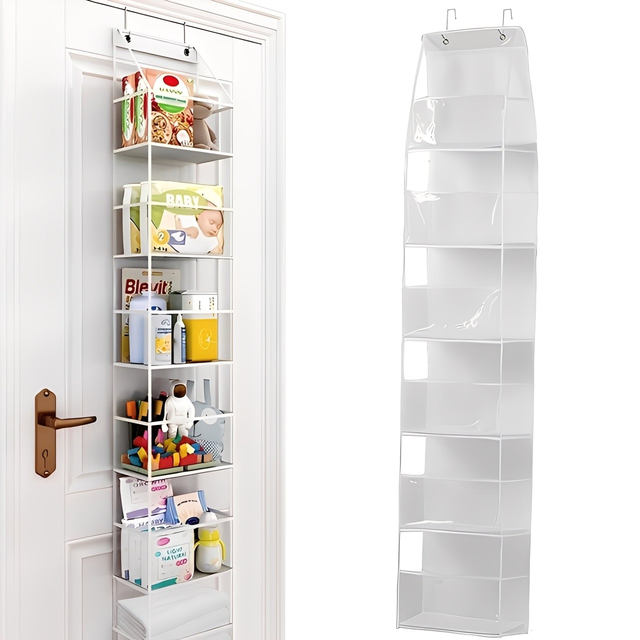 웨젼 다용도 문걸이 6단 포켓 수납함, 화이트, 1개 13,300원