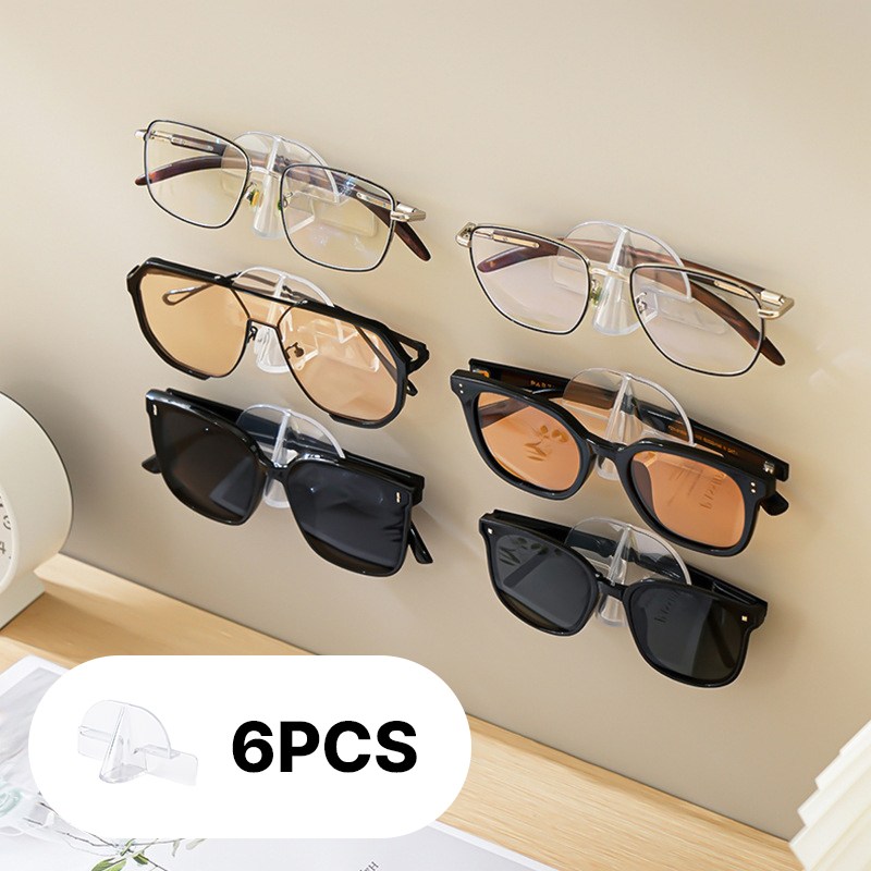 골타 2025 안경 거치대 부착식 무타공 정리대 수납 진열 트레이, 6개, 투명 9,300원