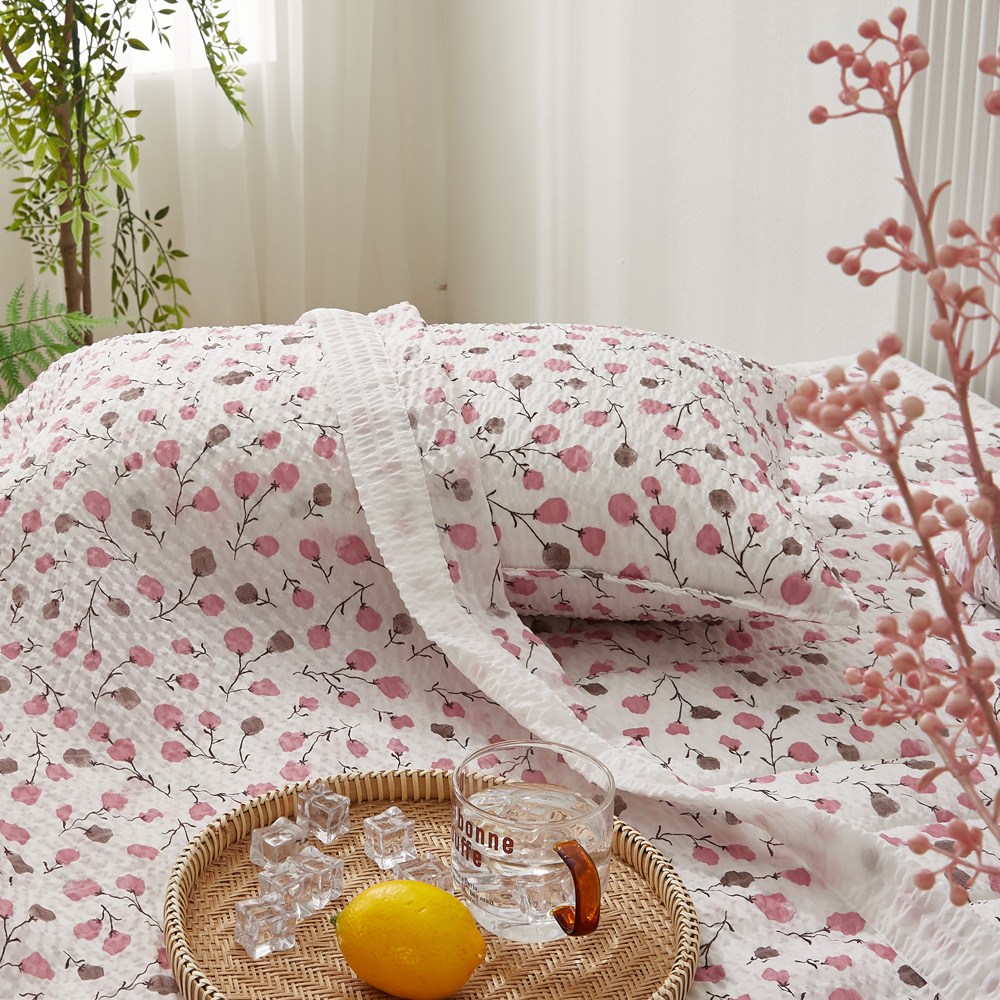 마샤홈 시원한 여름 시어서커 홑이불, 블라썸 핑크 11,900원