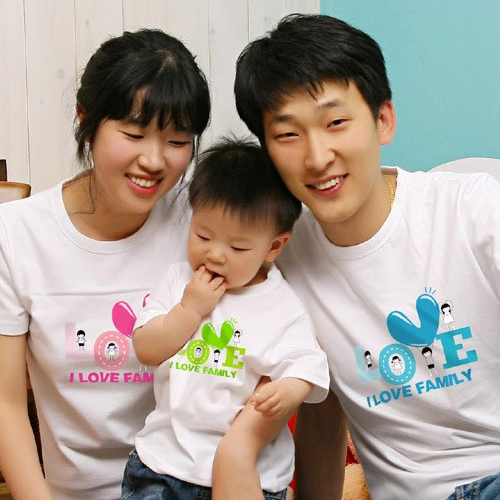 해피앤티 가족용 사랑가족 반팔라운드 티셔츠 10,900원