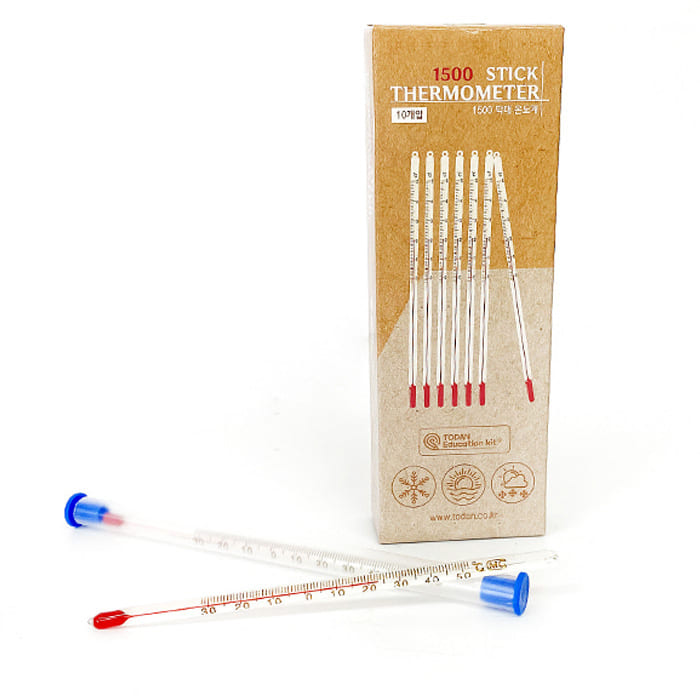 막대온도계 15cm (낱개) / 온도계 온도측정 막대 알코올 유리온도계 과학준비물, 1개, (낱개) 1,500원