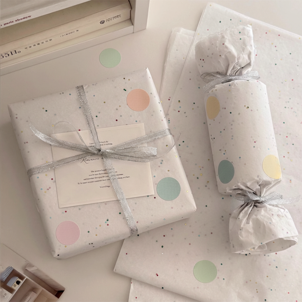 루미네임 모던 감성 선물포장 스팽글 종이포장지 20매+리본끈 1롤+카드 5장+원형스티커 25pcs, 1개, 스팽글포장세트 16,570원