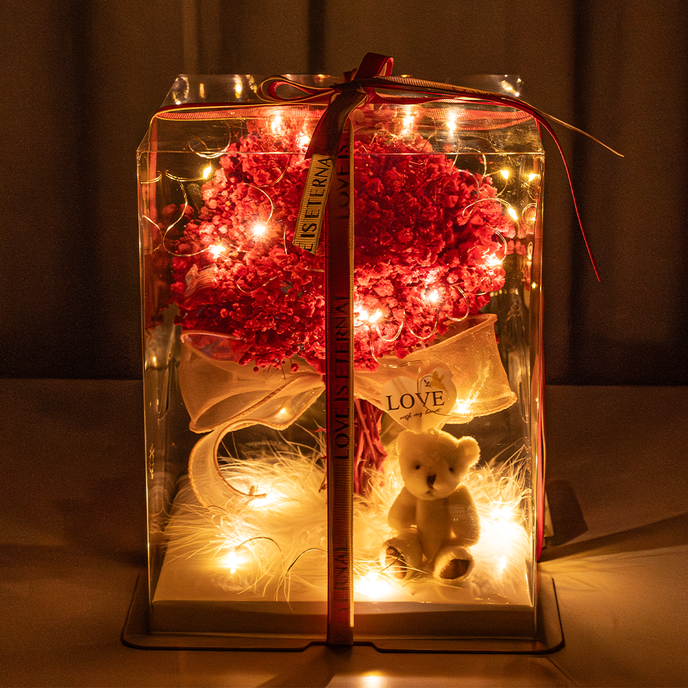 마음담은집 1000일화 프리저브드 LED 안개꽃다발, 안개꽃 레드 37,400원