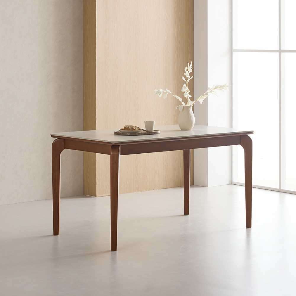 라로퍼니처 디바인 1400 연그레이 포세린 통 세라믹 4인 식탁 4인용 참죽나무 원목 테이블, 4인용, 단품 242,000원