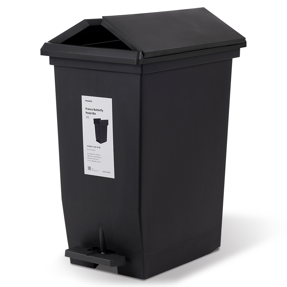 프랑코홈 프랑코 버터플라이 페달 휴지통 22L, 블랙 23,920원