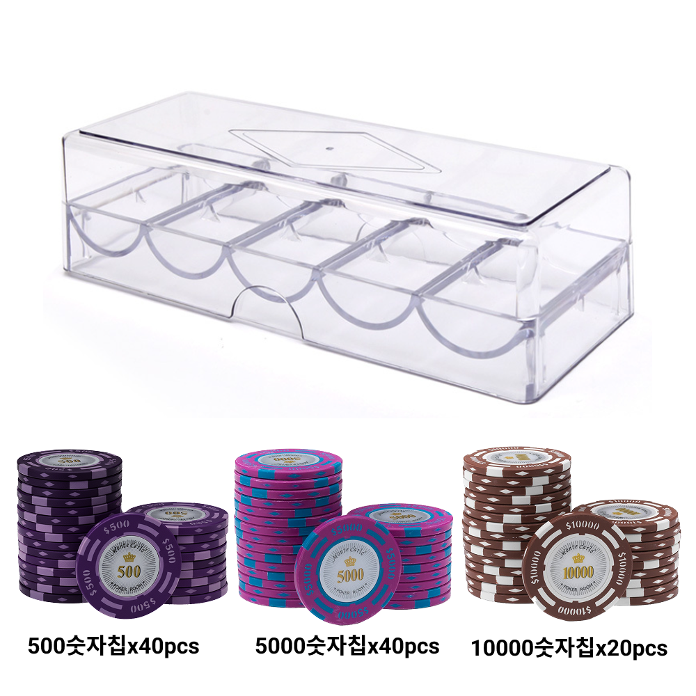 카지노칩 국제규격 마카오 포커칩 100p 아크릴케이스세트, 1개 16,500원