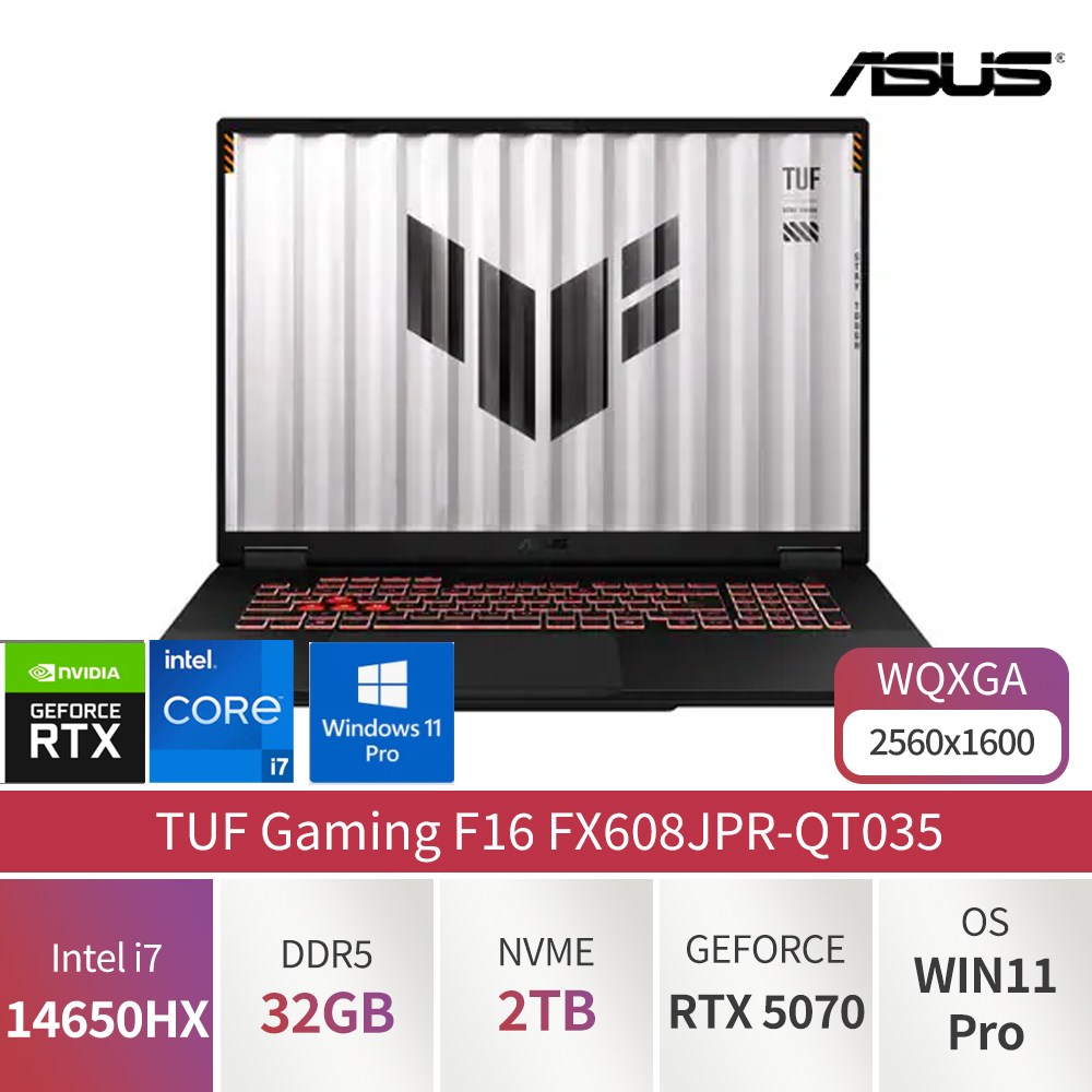 ASUS TUF Gaming F16 인텔 i7 14650HX 지포스 RTX5070 Win11설치 FX608JPR-QT035 가성비 전문가용 디자이너용 대학생용 사무용 게이밍 노트북 3,734,000원