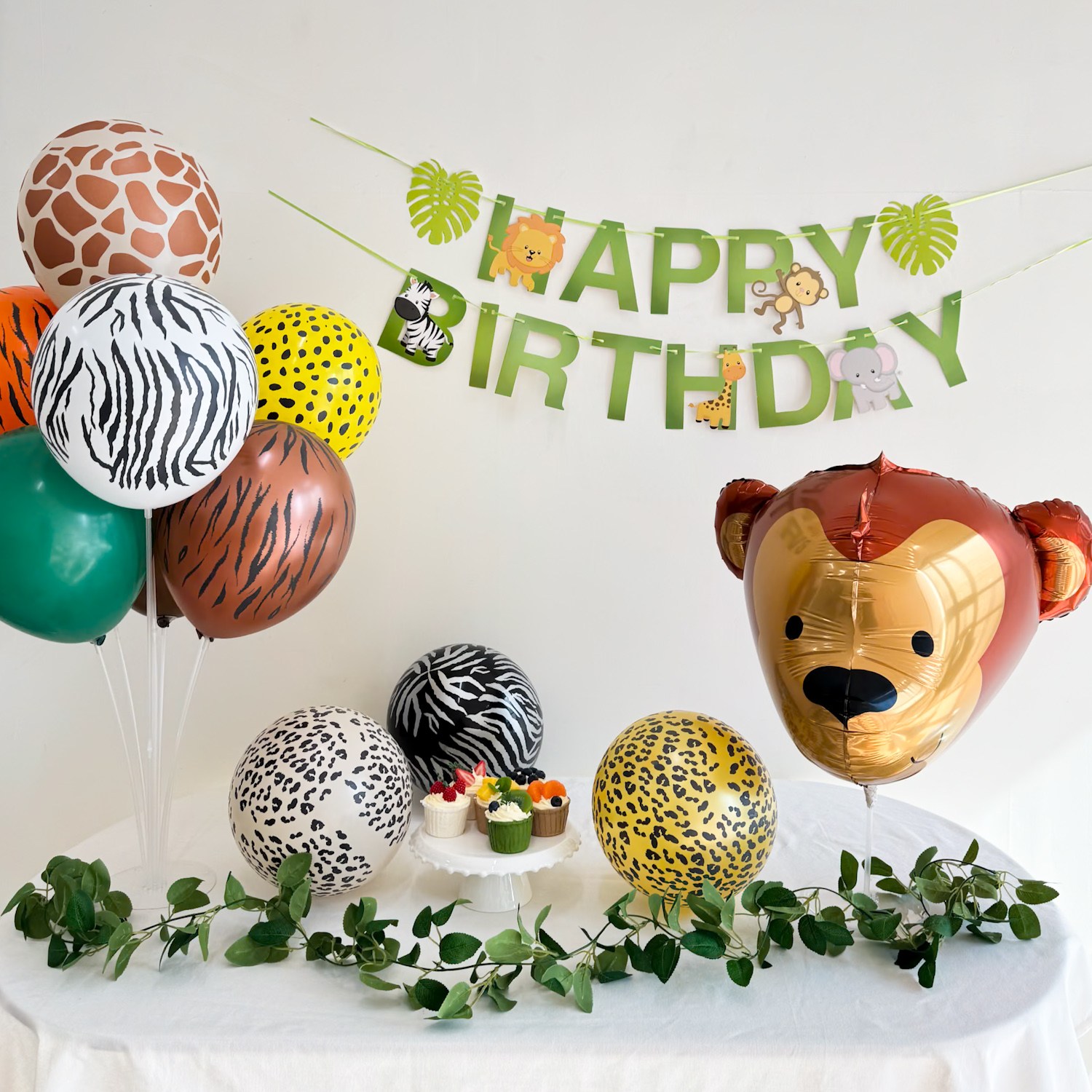 쏙쏙마켓 사파리 생일 풍선 세트, 원숭이 세트 18,500원