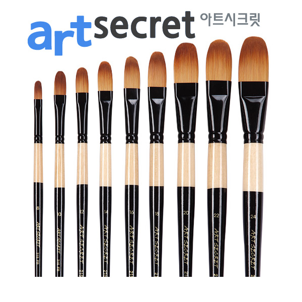 아트시크릿 수채화브러쉬 아크릴화 필버트 둥근평붓 215FB, 1개, 24호, 현재가 4,650원
