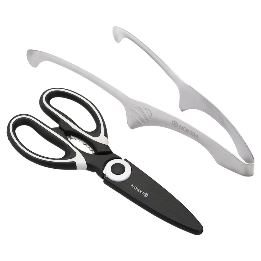 노뉴 캠핑주방 스테인리스 다용도 가위 + 라운드형 요리집게 세트 6,290원