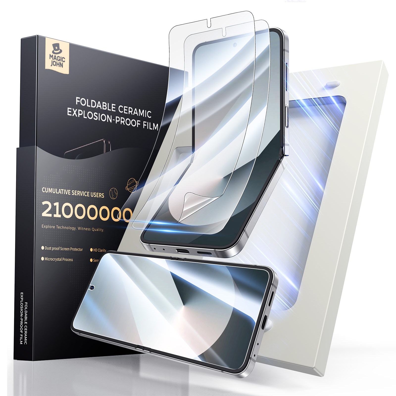 MAGIC JOHN 매직존 갤럭시Z 시리즈 TPU 자가복원 고투명 휴대폰 액정보호필름 고화질 풀커버+부착키트 2매입 25,980원