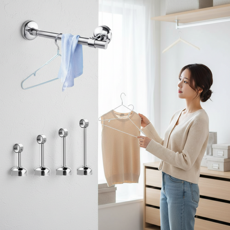 [췸이네]옷걸이봉 행거 파이프 연결 부속 커튼봉 고정 클립 150mm 2개입 22,210원