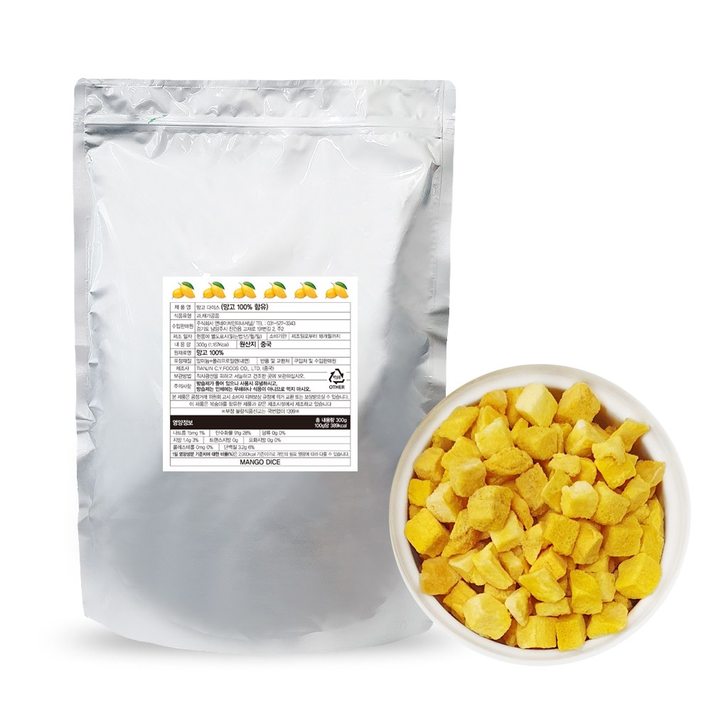 앤네이처 순수 자연 스윗 동결건조 망고다이스(10mm) 리얼칩, 1개, 300g 36,500원