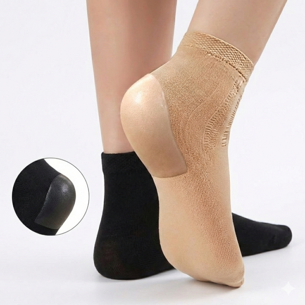 리파니 뒤꿈치패드 보습양말 실리콘 뒤꿈치보호 칼라짐 각질케어 풋케어, 스킨2p + 블랙2p, 1세트 16,170원