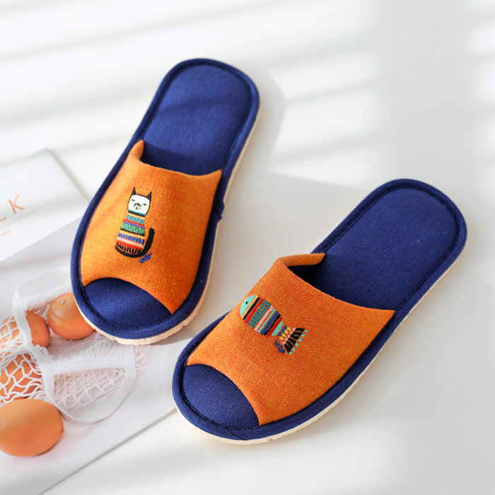 오리고 오픈 자수 실내화 캐츠앤피쉬, 오렌지 + 블루, 1개 18,900원