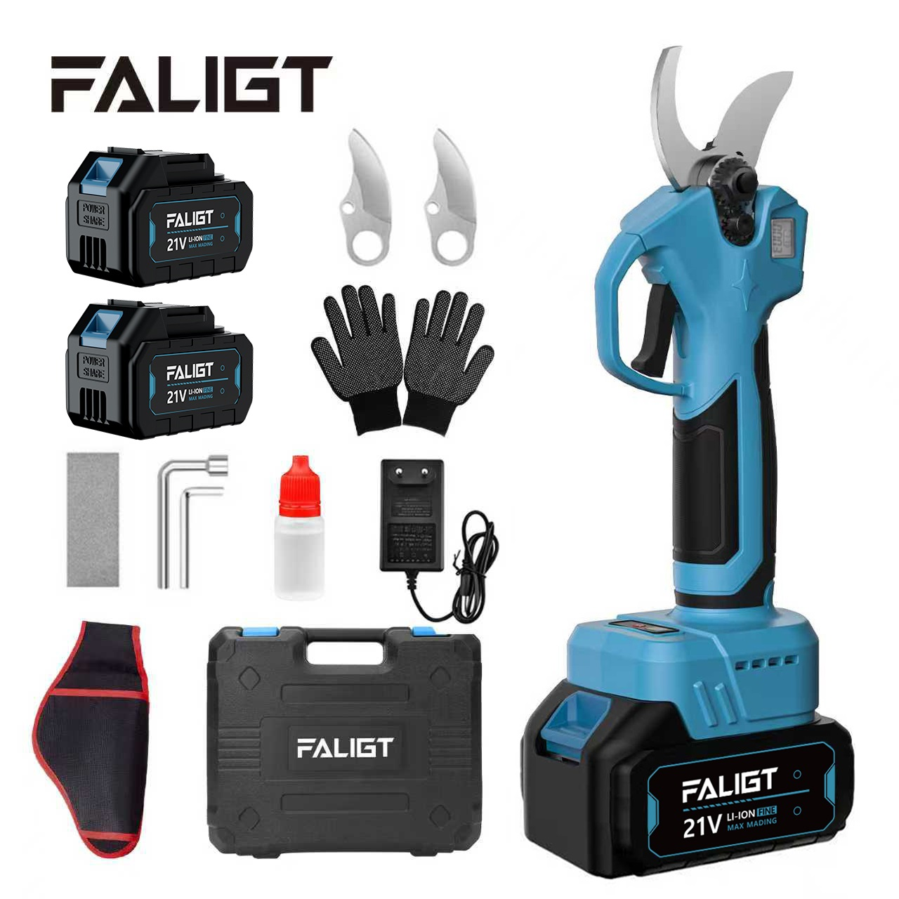 FALIGT 21V BLDC 무선 충전식 가위 리튬배터리 전동 가위 다기능 전지가위 4.0ah 전력량 표시 4000mAh 배터리 2개 세트 99,000원