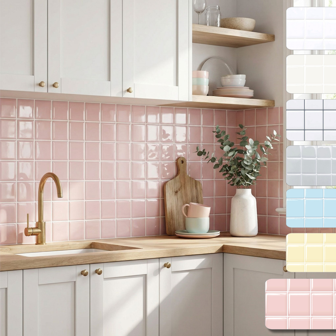 샤인홈리빙 DIY 입체형 접착식 데코타일 시트지 주방 욕실벽 셀프인테리어, 3D 무드타일_더스티핑크10P 28,500원