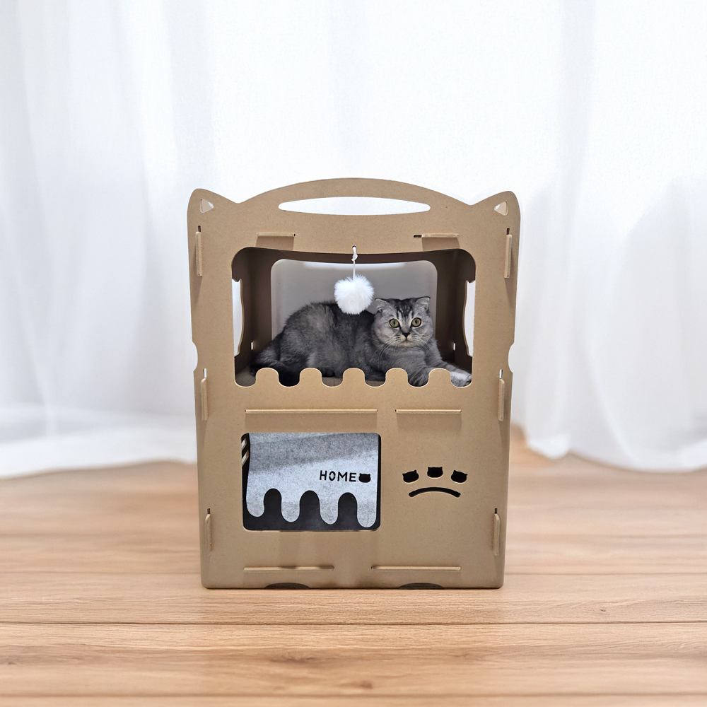 펫츠몬 고양이 복층형 우드 스크래쳐 하우스 36,500원