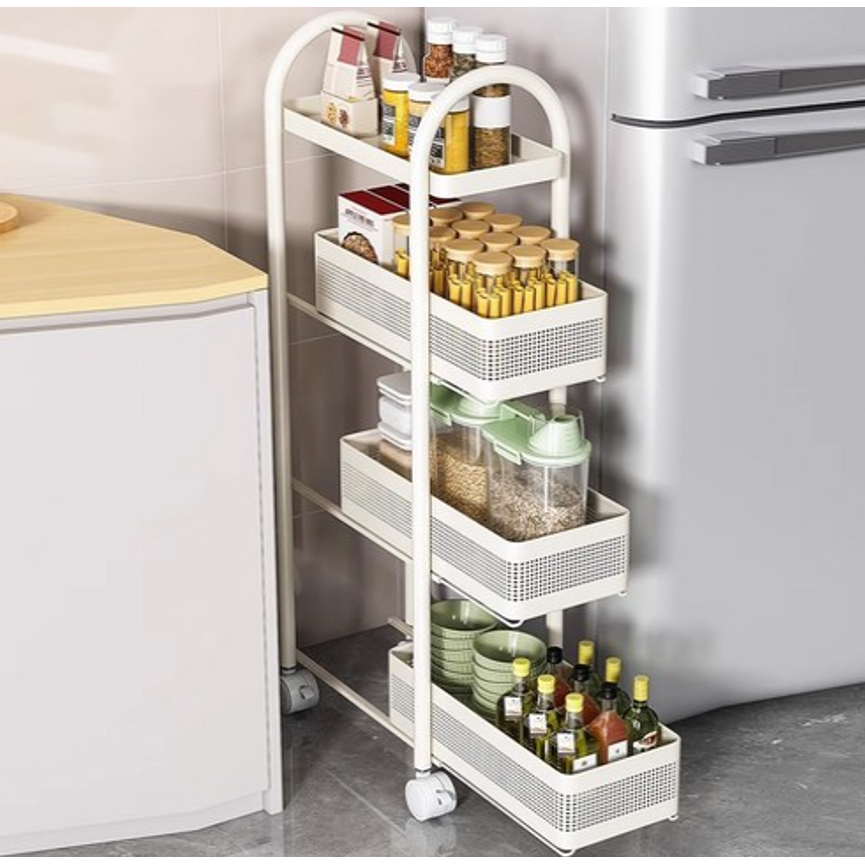 하루꿈 틈새 공간 수납장 슬림 트롤리 선반 일체형 다용도 이동식 서랍형 슬라이드 수납정리함 54,800원