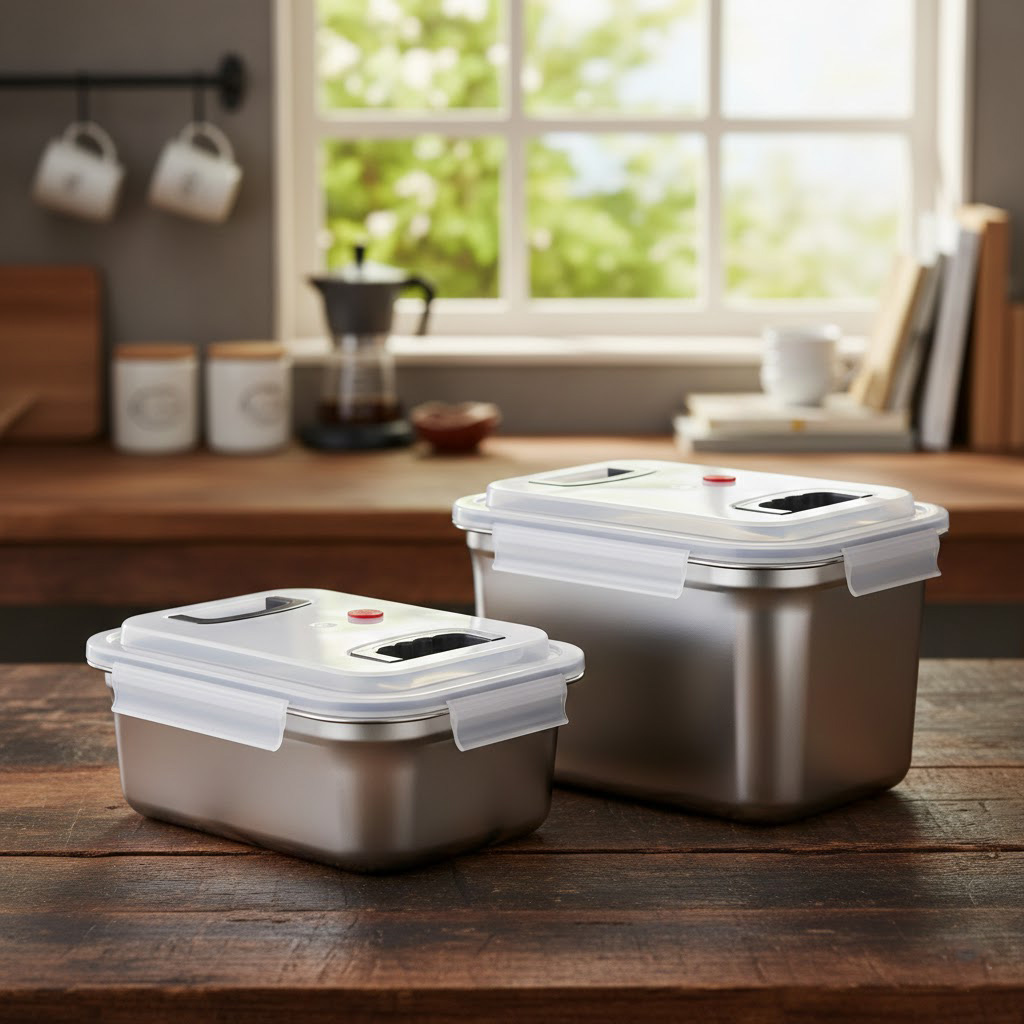 [스댕연구소]밀리언락 숨쉬는 스테인리스 김치통 6.5L&10L 2개 세트 53,900원