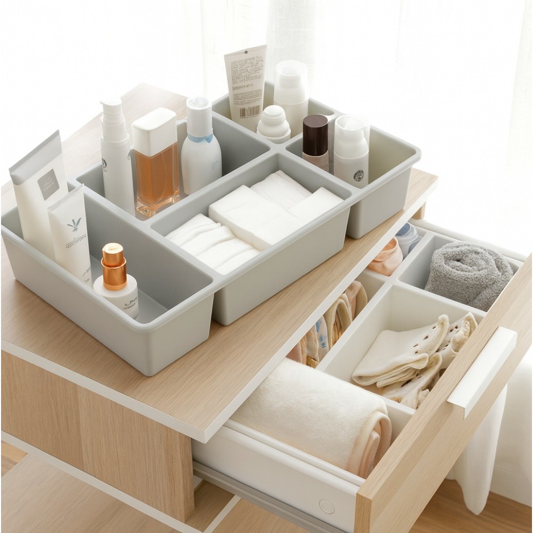 릴렉온 한눈에쏙 칸막이 수납 정리함, 화이트, 1개 8,000원