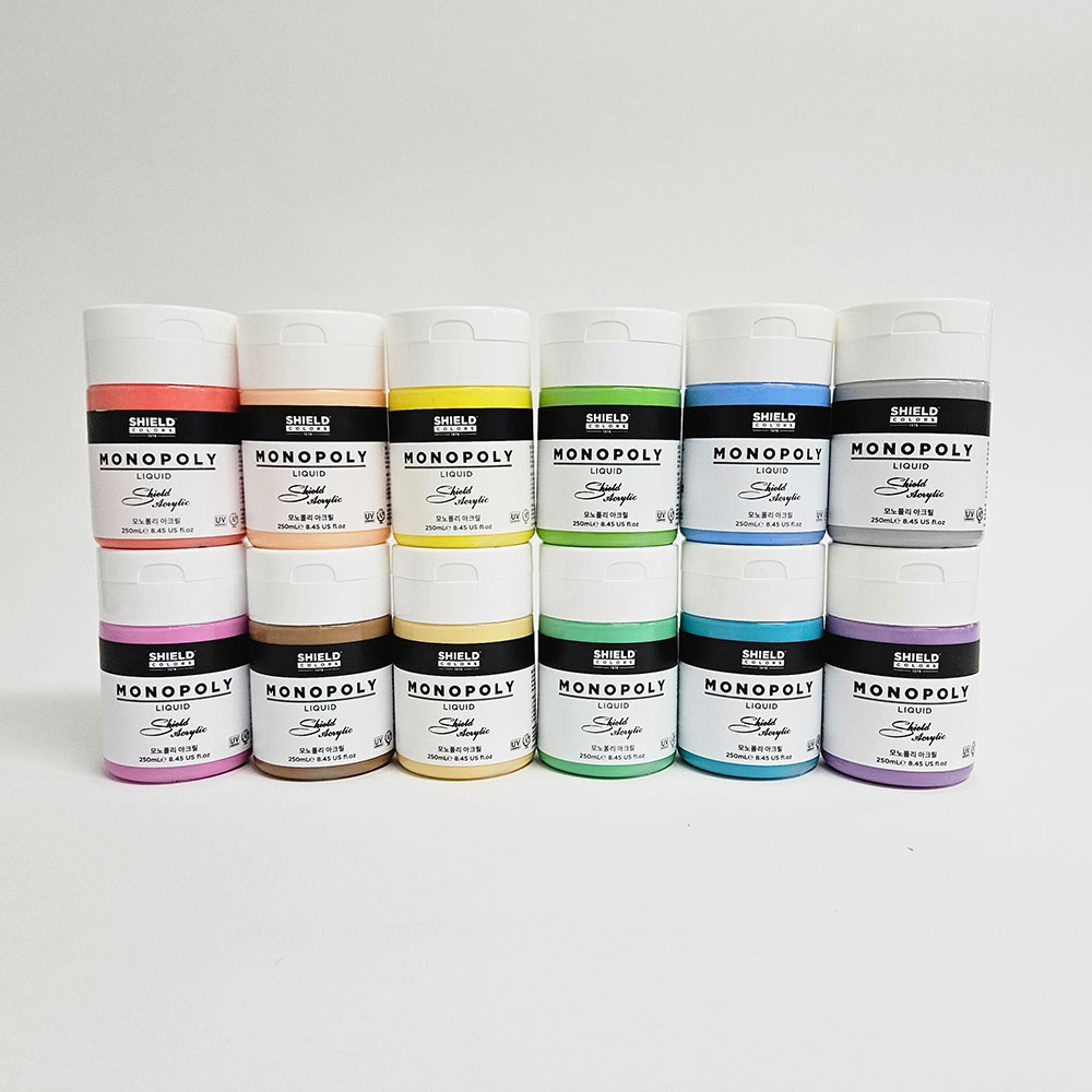 쉴드 모노폴리 아크릴물감 틴트칼라 12색세트 250ml 55,300원