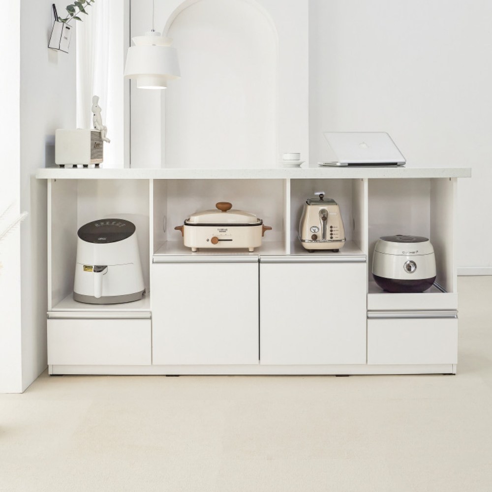 블랑코 1650 수납서랍 홈바테이블 아일랜드식탁 (하이그로시/대리석) 379,000원