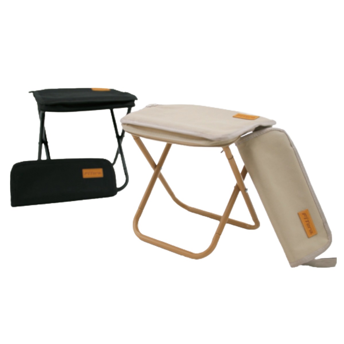 정품 베이지 블랙 캠핑 핏테라 1초 뚝딱의자 2종세트, 현재가 29,900원