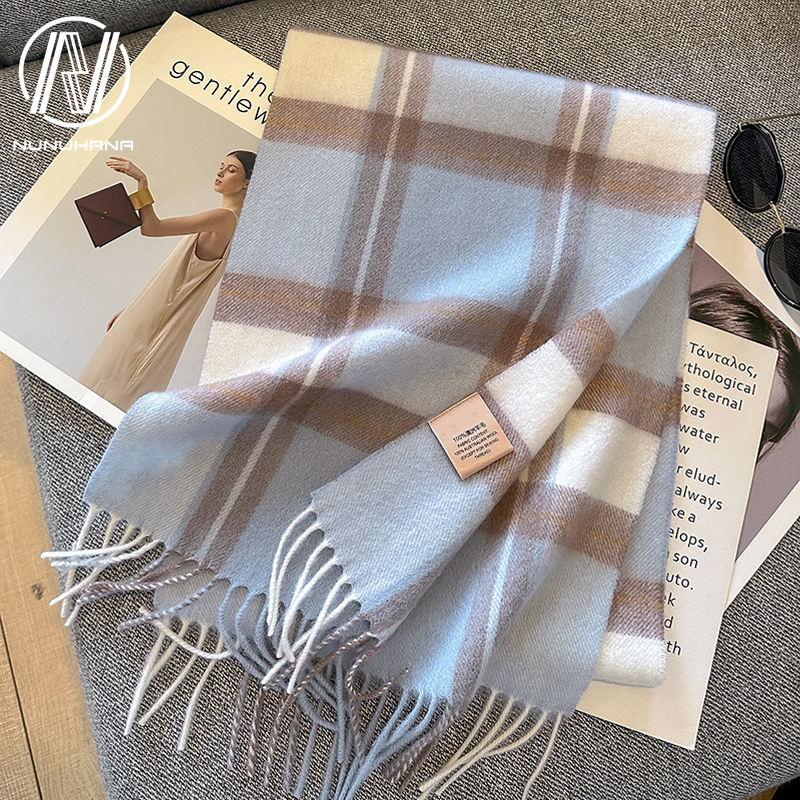 NUNUHANA 여성 보들 캐시미어 체크 머플러 Z71 21,800원