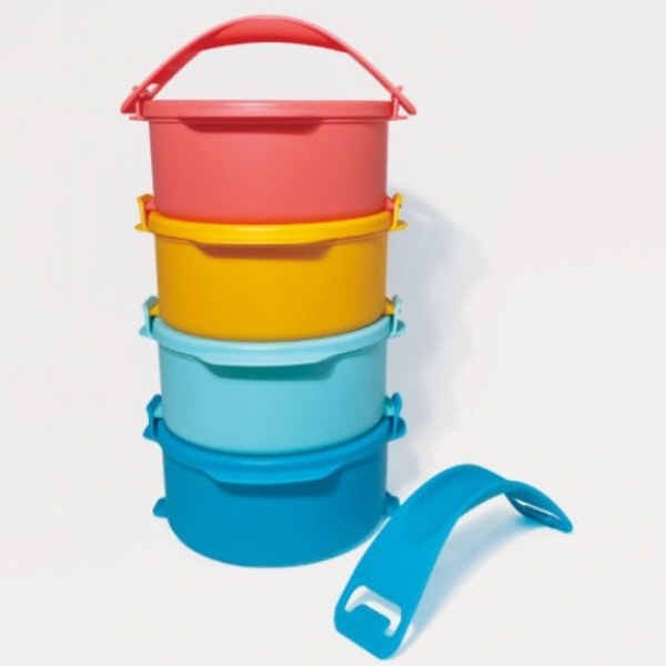 타파웨어 원형 클릭 렌지 도시락 4단 세트 직장인 학생 피크닉 찬합 세트 45,840원