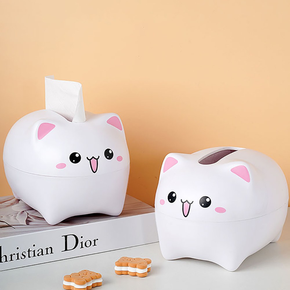 에브리샤인 고양이 냐옹이 각티슈케이스 곽티슈 케이스 보관 수납함, 하양이, 1개 14,150원